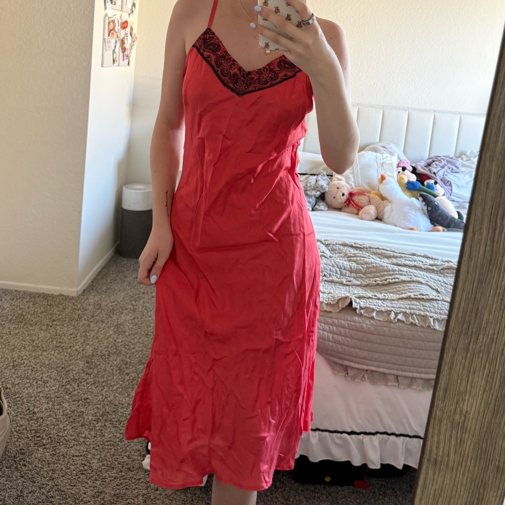 Red/Orange Slip Dress